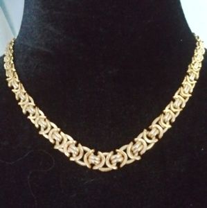 14K GOLD BYZANTINE FLAT LINK CHAIN 18" NECKLACE